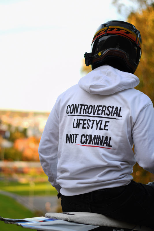Controversial Lifestyle, Not Criminal - White Hoodie
